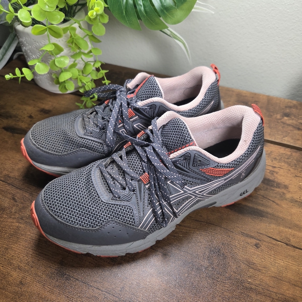 ASICS Gel Venture 8 WIDE Womens Running Shoe Size 8 Grey Ginger Peach